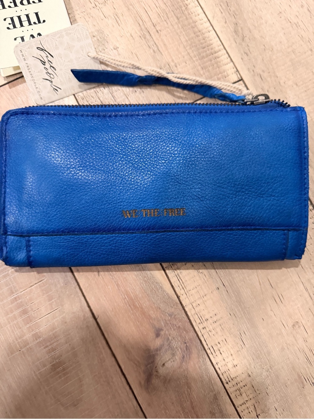 We The Free Bright Blue Zip Wallet